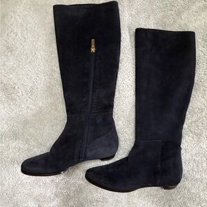 Jimmy Choo Dark Blue Over the Knee Boots